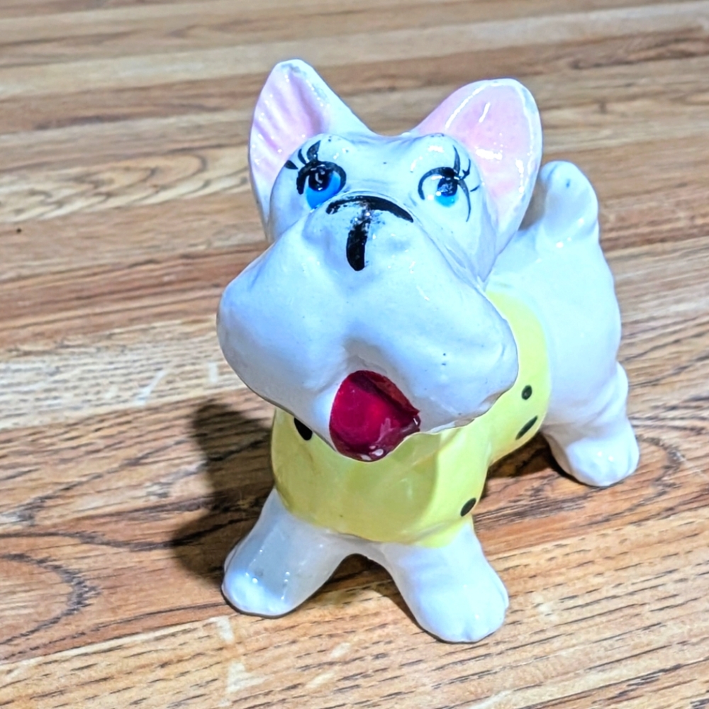 Vintage Westie or Scottish White Terrier Ceramic Japanese Dog Figurine MCM
